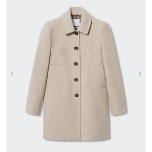 Mango Button Wool Coat